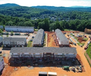 Newly built apartments and townhomes near Wegman's in Charlottesville