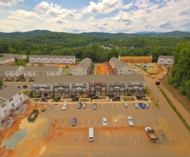 Newly built apartments with beautiful views of the Blue Ridge Mountains, close to Charlottesville downtown.